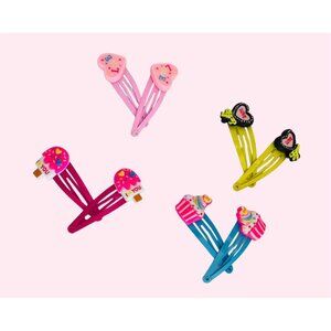 Cute Clay Hair Snap Clip Sets 8 PCs for Kids and Toddler Handmade New